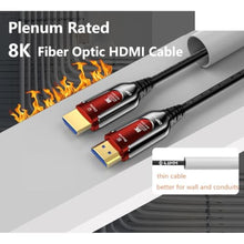 Load image into Gallery viewer, DGHUMEN 100Ft Plenum Rated HDMI Cable(CMP), 8K 48Gbps Fiber Optic Ultra High Speed Long HDMI 2.1 Cord, in Wall Plenum-Rated Cable for Pipes, HDMI to HDMI, Male to Male - (100Ft/30M-CMP), Red_4725