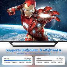 Load image into Gallery viewer, DGHUMEN 8K DisplayPort Extension Cable 1.5Feet, DisplayPort 1.4 Male to Female Extension Cable, Braided DP to DP Extended Cord, Supports 8K@60Hz,4K@120Hz (Grey, 1.5 Ft)_4611