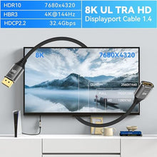 Load image into Gallery viewer, DGHUMEN 8K DisplayPort Extension Cable 6Feet, DisplayPort 1.4 Male to Female Extension Cable, Braided DP to DP Extended Cord, Supports 8K@60Hz,4K@120Hz (Grey, 6 Ft)_4725