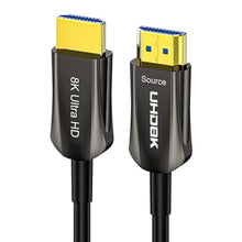 Load image into Gallery viewer, DGHUMEN 8K Fiber Optic HDMI Cable 50FT, HDMI 2.1, 48Gbps Ultra High Speed, 8K@60Hz 4K@120Hz, Unidirectional Active HDMI Cord (50FT), Black_1
