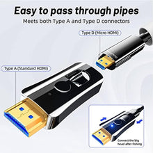 Load image into Gallery viewer, DGHUMEN Fiber Opti HDMI Cables c 65FT, 8K (HDMI 2.1,48Gbps) Ultra High Speed HDMI Cord with Gold Plated Connectors, 8K@60Hz 4K@120Hz, Compatible for PC HDTV Projector Large Display, Male-to-Male, Black_4899