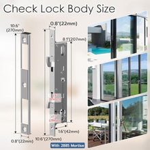 Load image into Gallery viewer, Dhiedas Fingerprint Sliding Glass Door Lock, Door Lock with RFID Fingerprint Remote Unlock, Keypad Electronic Digital Biometric Mortise Smart Lock for Double Hook Patio Sliding Door, Black_2162