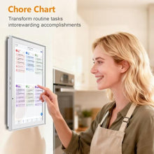 Load image into Gallery viewer, Digital Calendar 10.1 Inch Smart Electronic Planner, IPS Touch Screen, 32GB, Electronic Slideshow, Wall-mounted with Third-Party Calendar Sync, Chore Tracker, Meal Plan & Photo Display, Gifs for Mom, White_2071