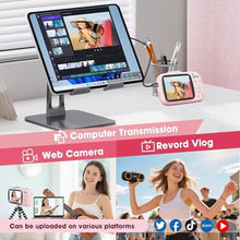 Load image into Gallery viewer, Digital Camera, 5K Vlogging Camera for Photography, 80MP Autofocus Point and Shoot Digital Camera for Beginner Teens Kids, 18X Zoom Portable Compact Travel Camera, Flash, 32GB Card & 2 Batteries(Pink)_539
