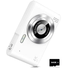 Load image into Gallery viewer, Digital Camera, Camera for Kids, UHD 4K 48MP Point and Shoot Digital Cameras with 64GB SD Card and 16X Digital Zoom Anti Shake, Compact Portable Small Gift for Boys Girls Students,White, Ivorywhite_1