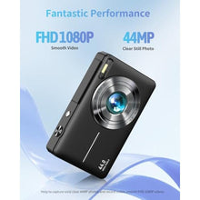 Load image into Gallery viewer, Digital Camera, FHD 1080P Point and Shoot Camera with 16X Zoom Anti Shake 32GB Card, Compact Small Video Camera Gift for Kids Teens Starter Boys Girls(Deep Black)_2467