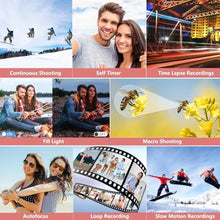 Load image into Gallery viewer, Digital Camera for Photography, 4K Vlogging Camera for YouTube 3" 180 Flip Screen 18X Digital Zoom Compact Cameras with 32GB TF Card & 2 Batteries, Pink_1668