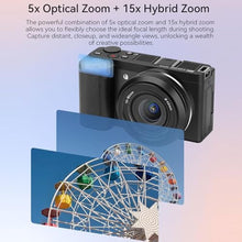 Load image into Gallery viewer, Digital Camera for Photography, 5K 30FPS 64MP 5X Optical Zoom Cameras with 3.2in 270 Flip Screen, Autofocus DSLR Camera Built in CMOS Sensor for Youtuber Vlogger_1723