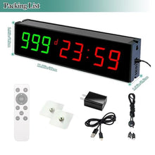Load image into Gallery viewer, Digital Days Countdown Timer Clock,Retirement Countdown Calendar up to 999 Days,Count Timing Up Stopwatch,LED Wall Clock with Remote control for Wedding Birthday Event Sports Vacation Examination, Black_4145