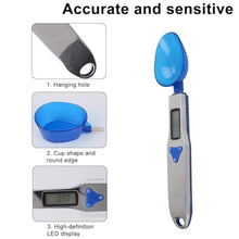Load image into Gallery viewer, Digital Spoon Scale with 3pcs Measuring Spoon, Electronic Food Measure Scoop Baking Scale Gram Weight Electric Measuring Scoop 500g/0.1g High Precision Kitchen Gadgets for Coffee Milk Tea Flour Spices, bluesilver_519