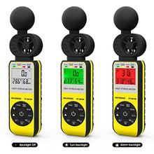 Load image into Gallery viewer, Digital Wind Speed Meter Anemometer,Handheld Heat Stress WBGT Meter Tracker Measures Wind Velocity/Wind Temperature/Humidity,Wind Gauge Wet-Bulb Globe Temperature Monitor for Industrial and Outdoor_244