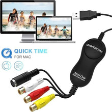 Load image into Gallery viewer, DigitPro Video Capture, VHS to Digital Converter, USB 2.0 Video Capture Device, VCR to Digital Converter, RCA to USB Converter, Video Grabber for MAC/PC/TV/Camcorder, MAC OS Windows Compatible, Black_3954