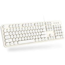 Load image into Gallery viewer, Dilter USB Wired Computer Keyboard - Full Size Office Keyboard with Number Pad, Caps Indicators, Foldable Stands, for PC Laptop Desktop Windows 7 8 10 (Creamy White), CreamyWhite_1