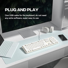 Load image into Gallery viewer, Dilter USB Wired Computer Keyboard - Full Size Office Keyboard with Number Pad, Caps Indicators, Foldable Stands, for PC Laptop Desktop Windows 7 8 10 (Creamy White), CreamyWhite_6770