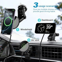 Load image into Gallery viewer, DINTNCCM 20W Fast Wireless Car Charger Magnetic Fast Wireless Charging Car Phone Holder Compatible with Magsafe for iPhone 17 16 15 14 13 12 Series, Air Vent Mount Dashboard/Windscreen Mount_43