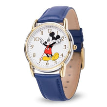 Load image into Gallery viewer, Disney Mickey Watch - Watch for Men - Mickey Mouse Watches for Men - Toys - 90s Mouse - Vintage - 's Articulating Hands - Silver Case - Blue Leather Strap_1