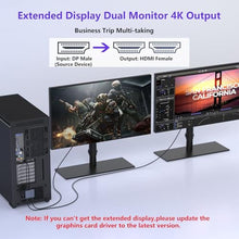 Load image into Gallery viewer, DisplayPort to Dual HDMI Adapter, 4K@60Hz DP to HDMI Splitter Extended Display, Double hdmi Adapter for 2 Monitors, hdmi Dual Monitor Adapter, DisplayPort MST Hub for Desktop Laptop Graphic Card, Gray_241