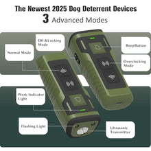 Load image into Gallery viewer, Dog Bark Deterrent Device Ultrasonic Anti-Barking Devices Up to 50FT Long Range & Rechargeable Dog Training Device Safe & Effective Portable Barking Control Devices for Dogs, Armygreen_4038