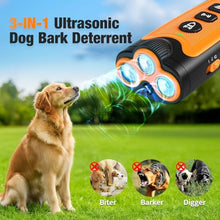 Load image into Gallery viewer, Dog Bark Deterrent Devices, 3X Ultrasonic Anti Barking Device for Dogs, 50 FT Range Stop Neighbors Dog Barks, Portable Dog Training Tool with Flashlight, Safe & Humane for Indoor Outdoor Use, Orange, Blackorange_483