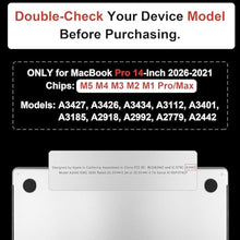 Load image into Gallery viewer, DONGKE Compatible with M5 MacBook Pro 14 inch Case M4 M3 M2 M1 2026 2024-2021 A3427 A3426 A3434 A3112 A3401 A3185 A2918 A2992 A2779 A2442 Pro Max, Plastic Hard Shell Coverr, Crystal Clear, CrystalClear_286
