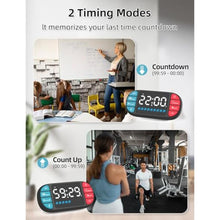 Load image into Gallery viewer, DOOMAY Digital Kitchen Visual Timer: 3.6'' Large LED Display, Magnetic, 3 Brightness, 4 Alarms and Volume, Memory Function, Countdown Count up for Cooking, Classroom, Home Gym, AAA Battery Included, Black_5773