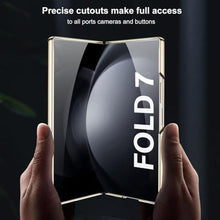 Load image into Gallery viewer, DOOTOO for Samsung Galaxy Z Fold 7 Case Luxury Colorful Plating Glass Crystal Pattern with Screen Protector PC All-Inclusive Protection Case for Samsung Galaxy Z Fold7 (Champagne Gold), ZGold_824