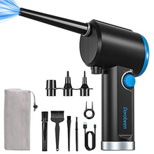 Load image into Gallery viewer, DOROBEEN Compressed Air Duster, Electric Air Duster, Cordless Air Duster, Canned Air Duster for Computer, Keyboard Cleaner, BLDC Motor - Stepless Speed - 6000mAh (Blue)_1
