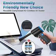 Load image into Gallery viewer, DOROBEEN Compressed Air Duster, Electric Air Duster, Cordless Air Duster, Canned Air Duster for Computer, Keyboard Cleaner, BLDC Motor - Stepless Speed - 6000mAh (Blue)_1397