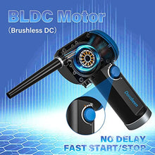 Load image into Gallery viewer, DOROBEEN Compressed Air Duster, Electric Air Duster, Cordless Air Duster, Canned Air Duster for Computer, Keyboard Cleaner, BLDC Motor - Stepless Speed - 6000mAh (Blue)_1399