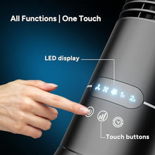 Load image into Gallery viewer, DR.PREPARE 16" Tower Fan, 70 Oscillating Desk Fan, 3 Speeds with Timers, Personal Small Fans, Portable Bladeless Table Fans for Home, Office, Black_372