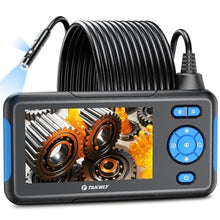 Load image into Gallery viewer, Dual Lens Industrial Endoscope Inspection Camera with Screen 8.5mm IP67 Waterproof Snake 1080P Handheld Digital Video Borescope with 4.3 inch LCD Dispaly, 6 LEDs,16.4Ft Semi-Rigid Cable, 32GB Card, DarkBlue_1