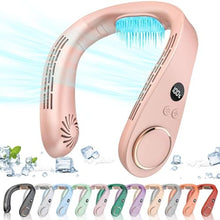 Load image into Gallery viewer, DUOLZ Neck AC Air Conditioner,Neck Fan Rechargeable Battery Operated Neck Cooler,Bladless Power Light Weight Noiseless Mobile Shoulder Headband Cooling Face Fan for Travel,Camping,Outdoor,Sports Pink_1