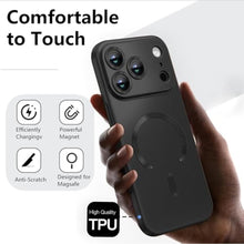Load image into Gallery viewer, Duxsmei Magnetic for iPhone 18 Pro Max/iPhone 17 Pro Max Case Compatible with MagSafe,Lens Protector,Camera Button,Slim Shockproof Bumper Soft Silicone Metallic Luster Cover (Black)_615
