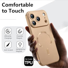 Load image into Gallery viewer, Duxsmei Magnetic for iPhone 18 Pro Max/iPhone 17 Pro Max Case Compatible with MagSafe,Lens Protector,Camera Button,Slim Shockproof Bumper Soft Silicone Metallic Luster Cover (Champagne Gold), ChampagneGold_681