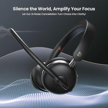 Load image into Gallery viewer, Dytole Wireless Headset with Mic for Work, Bluetooth 5.3 Headset with AI Noise Cancelling Mic, Wireless Headphones with Mic& USB Dongle, 65H Battery, Comfort Fit for PC/iPhone/Android/Call Center_563