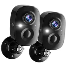Load image into Gallery viewer, Dzees 2K Indoor/Outdoor Security Cameras, Wireless Battery Powered, 2-Pack, PackKCameraBlack_1