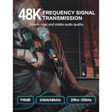 Load image into Gallery viewer, EBJ Wireless Microphone System UHF wireless XLR transmitter and receiver for dynamic/capacitive microphones, 48V Phantom power supply, electric guitar/bass, audio mixer, PA system (One drag one), Onedragone_1395