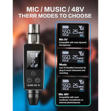 Load image into Gallery viewer, EBJ Wireless Microphone System UHF wireless XLR transmitter and receiver for dynamic/capacitive microphones, 48V Phantom power supply, electric guitar/bass, audio mixer, PA system (One drag one), Onedragone_1396