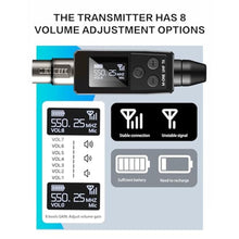 Load image into Gallery viewer, EBJ Wireless Microphone System UHF wireless XLR transmitter and receiver for dynamic/capacitive microphones, 48V Phantom power supply, electric guitar/bass, audio mixer, PA system (One drag one), Onedragone_1397