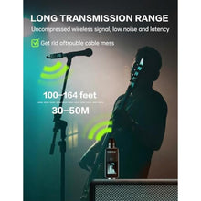 Load image into Gallery viewer, EBJ Wireless Microphone System UHF wireless XLR transmitter and receiver for dynamic/capacitive microphones, 48V Phantom power supply, electric guitar/bass, audio mixer, PA system (One drag one), Onedragone_1398