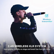 Load image into Gallery viewer, EBJ Wireless Microphone Transmitter Receiver 2.4Ghz, XLR Microphone Wireless System, Rechargeable Wireless Mic Adapter for Audio Mixer, Dynamic Mic, PA Speaker,electric guitar (M-04-2)_653