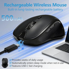 Load image into Gallery viewer, Ecoyomi Bluetooth Ergonomic Mouse with Built-in Jiggler,Black_2247
