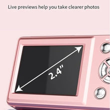 Load image into Gallery viewer, EIMSOAH 4K Digital Camera, 64MP 2.4inch Screen Camera, 18x Digital Zoom Portable Rechargeable Compact Travel Video Camera for Beginner (Roseate)_1965