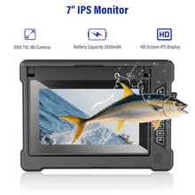 Load image into Gallery viewer, EIXAUP Underwater Fishing Camera, 7 inch HD IPS Monitor 1200TVL IP68 Wateproof Camera with 6 Pcs LED Lights + 6 Pcs IR Infrared Lights, 165Wide Angle for Ice, Boat and Lake Fishing(50 FT/15 M), Black_199