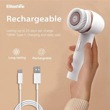 Load image into Gallery viewer, Electric Facial Cleansing Brush with Silicone and Bristle Brushheads,Gentle Electric Face Scrubber Exfoliator, Face Cleansing Brush, Face Wash Brush Machine, Rechargeable, Relief for Face Skin Issues, White_5657