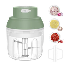 Load image into Gallery viewer, Electric Garlic Chopper, 250ML Garlic Mincer with Egg Beater, Mini Portable Vegetable Chopper, Onion Grinder Masher, USB Small Food Processor for Veggie, Garlic, Ginger, Chili(Green)_1