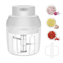 Load image into Gallery viewer, Electric Garlic Chopper, 250ML Garlic Mincer with Egg Beater, Mini Portable Vegetable Chopper, Onion Grinder Masher, USB Small Food Processor for Veggie, Garlic, Ginger, Chili(White)_1