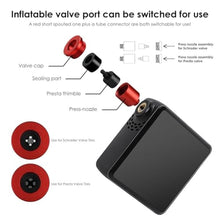 Load image into Gallery viewer, Electric Mini Bike Air Pump with Presta Valve 150PSI Tire Inflator Portable, black_6516