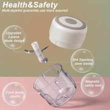 Load image into Gallery viewer, Electric Mini Garlic Chopper & Food Processor with Spoon & Brush - 2 Cup Portable Cordless Vegetable Blender, Onion Mincer with USB Charging for Baby Food, Chili, Herbs, Spices (White, 100+250ml), Whiteml_5648