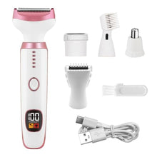 Load image into Gallery viewer, Electric Razors for Women, Bikini Trimmer for Women 5 in 1 Body Shaver for Nose Hair Face Eyebrow Arms Legs Armpit Underarm Pubic Area, Replaceable Lady Facial Razor Painless USB Charge Female Gift, Whitein_1472